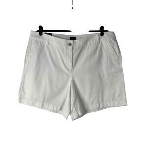 J Crew Classic Chino Shorts Womens Size 16 White Cotton Casual Walking Everyday